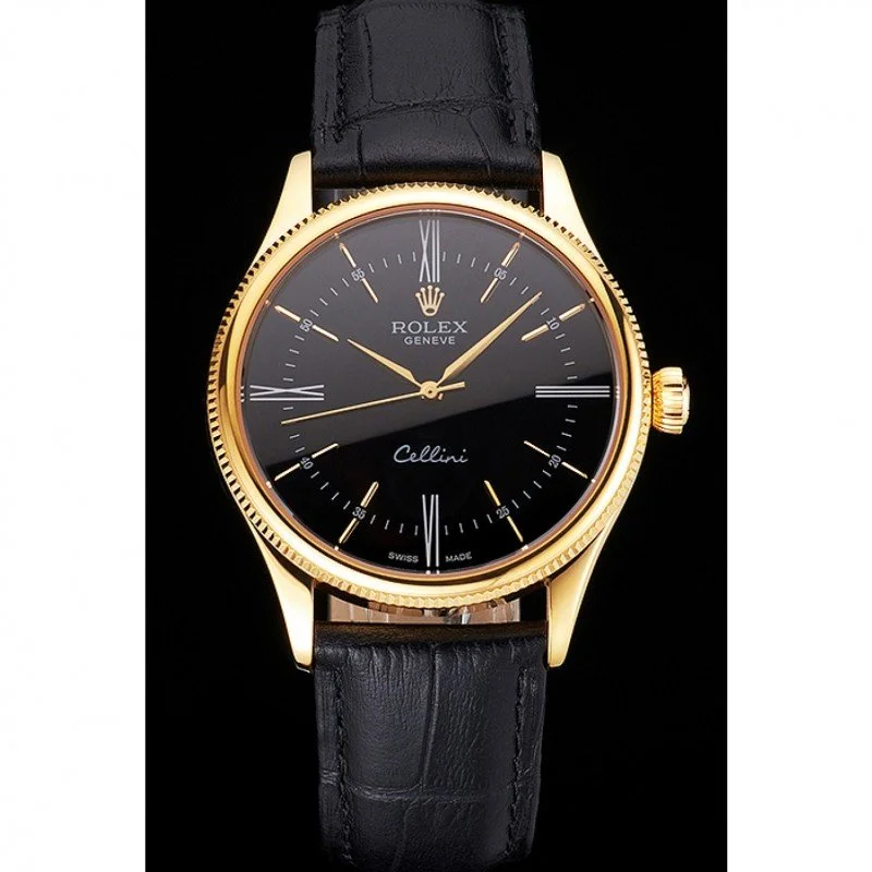 Superclone Rolex Cellini 38mm Black Dial REP016814 - Bestter Watches