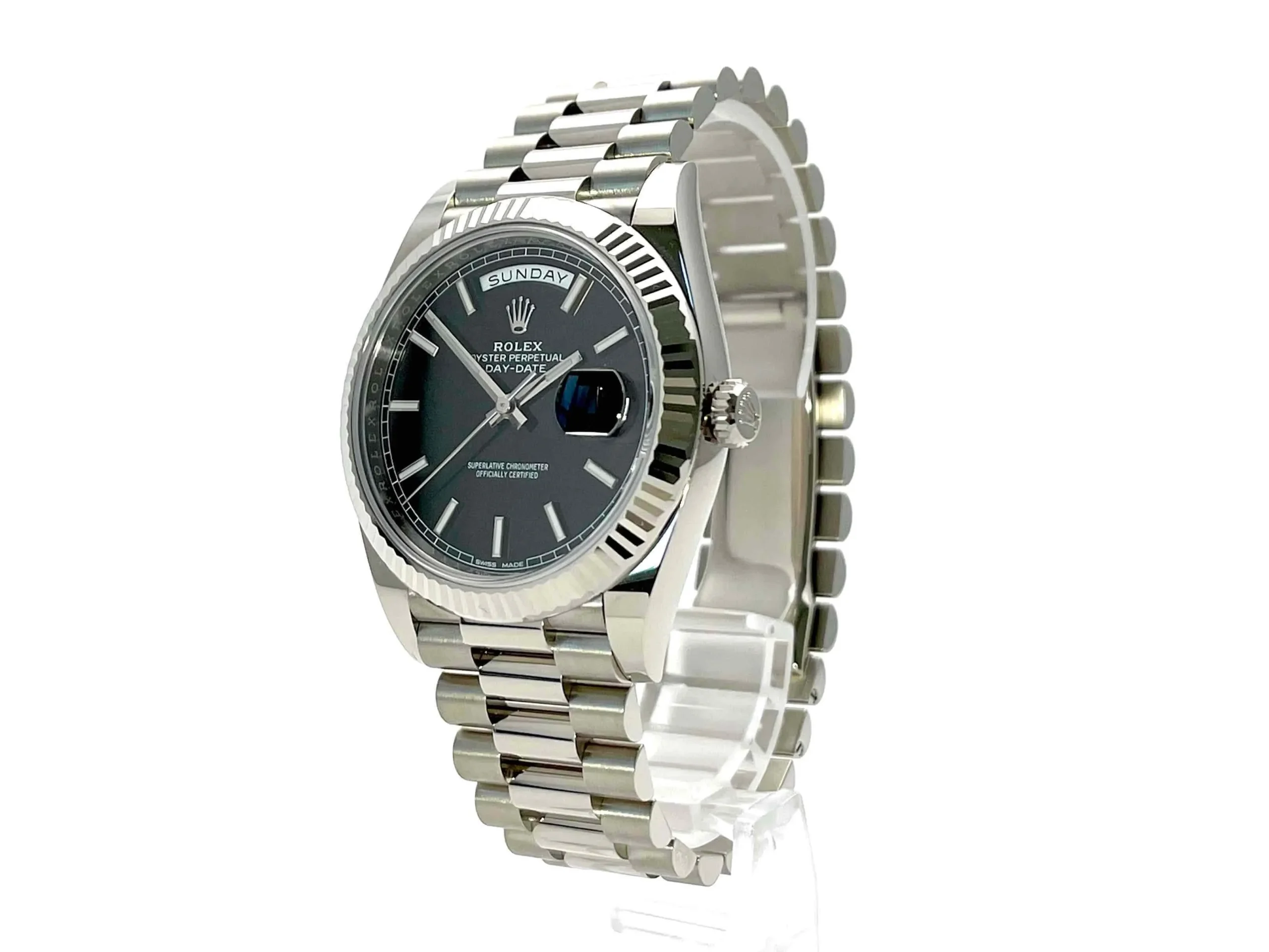 Superclone Rolex Day-Date 40mm Black Dial 228239 - Bestter Watches