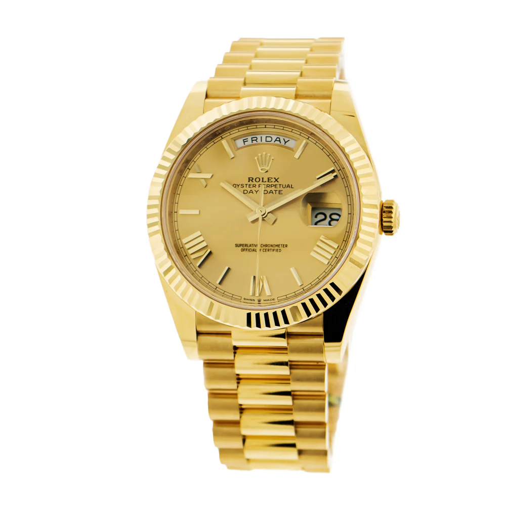 Superclone Rolex Day-Date 40 mm Roman Champagne Dial 228238 - Bestter Watches