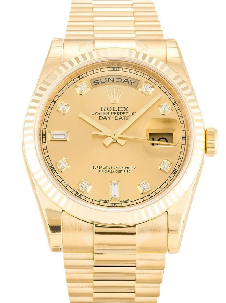 Rolex Day-Date 36mm Gold Dial 118238 - Bestter Watches