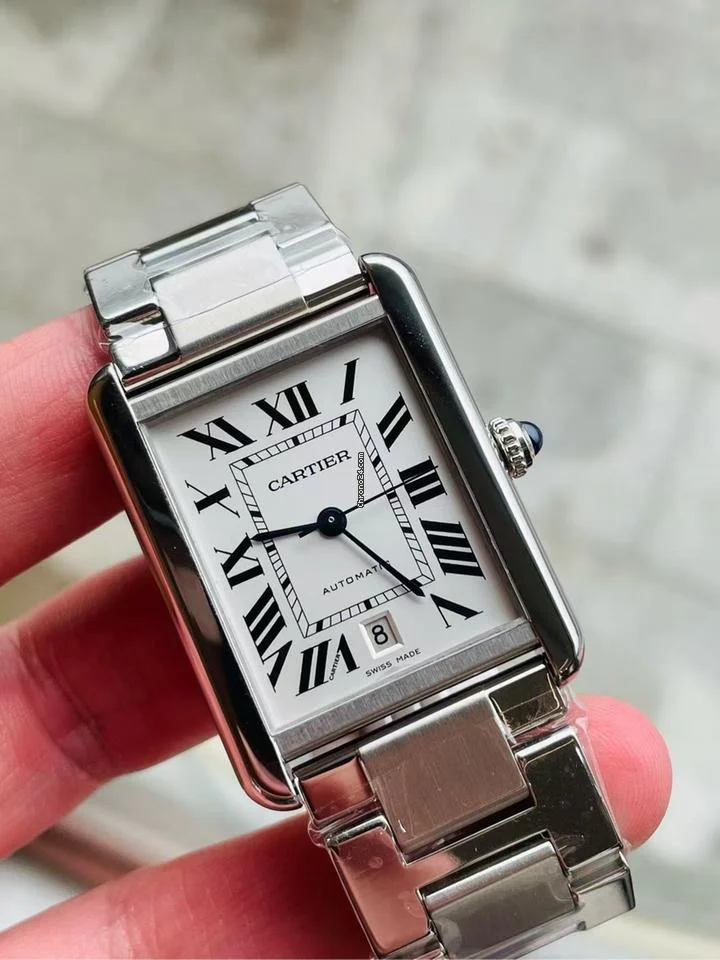 Cartier Tank Must Men Automatic Silver Stainless Steel Watch WSTA0053 - Bestter Watches