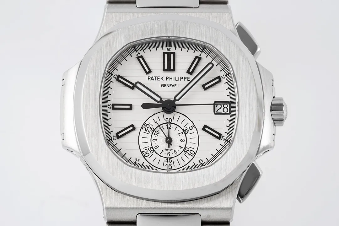 Patek Philippe Silver Nautilus Chronograph Watch - Bestter Watches
