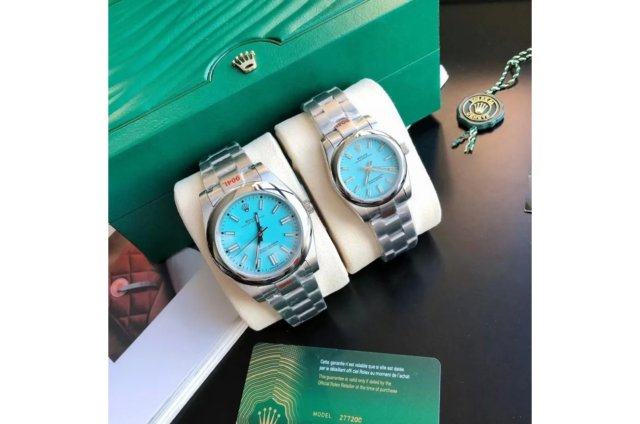 Couple Watches Rolex Oyster Perpetual 31/41mm SS/SS Tiffany Blue/Stk - Bestter Watches