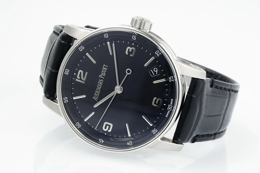 watch Audemars Piguet CODE 11.59 Blue Dial Three-Hand Automatic Watch   41mm Stainless Steel Case with Black Leather Strap - Bestter Watches