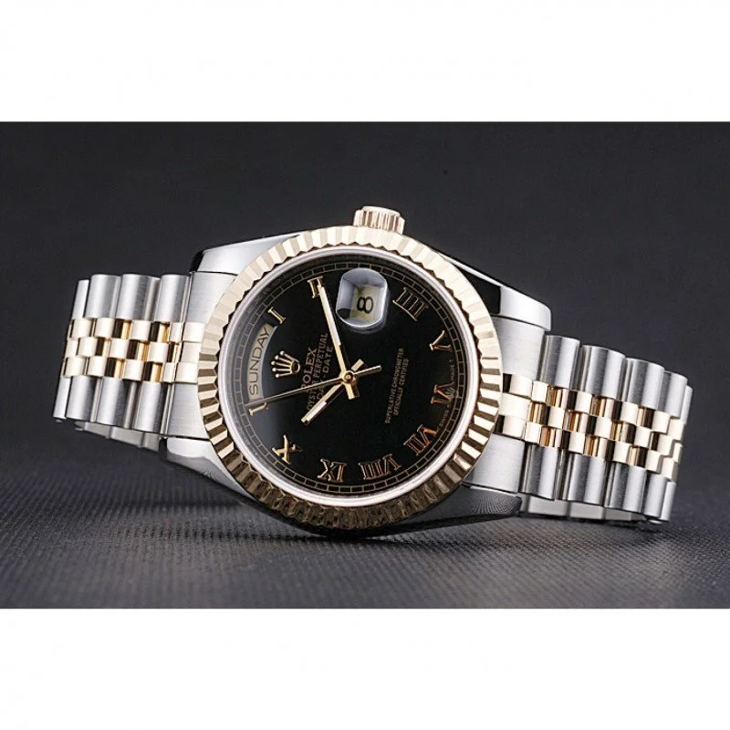 Superclone Rolex Day-Date 36mm Black Dial SRL78 - Bestter Watches