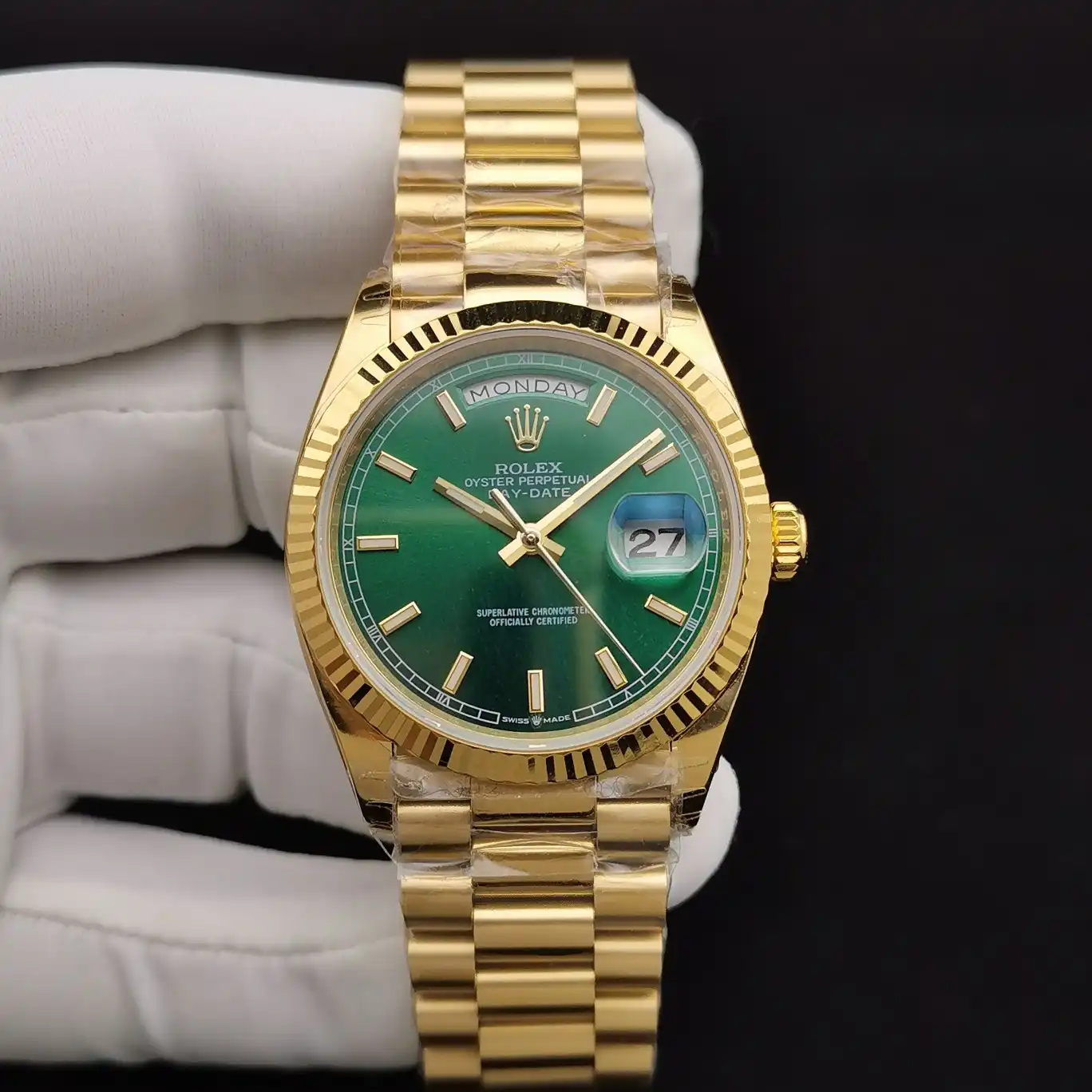 Rolex Day-Date II 36mm Green Dial 128238 - Bestter Watches