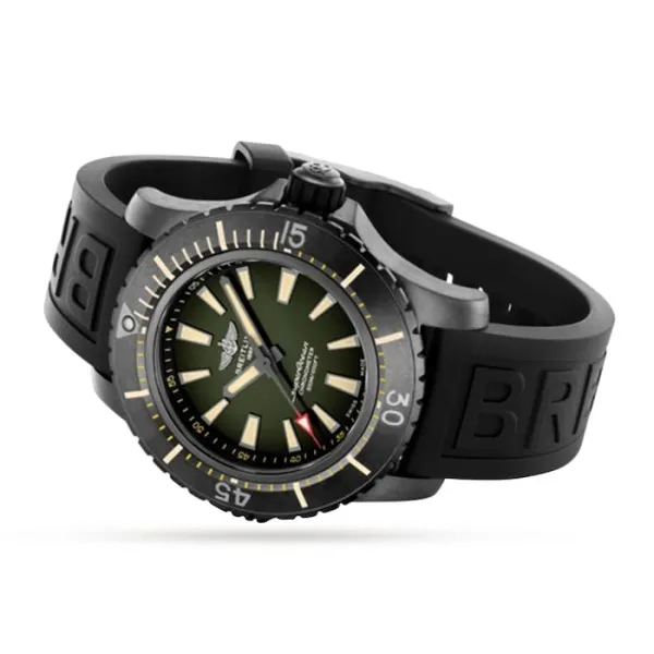 Breitling Superocean Men Automatic Green Rubber Watch V17369241L1S1 - Bestter Watches
