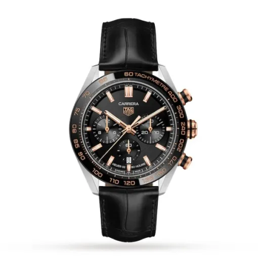 TAG Heuer Carrera Men Automatic Black Alligator Watch CBN2A5A.FC6481 - Bestter Watches