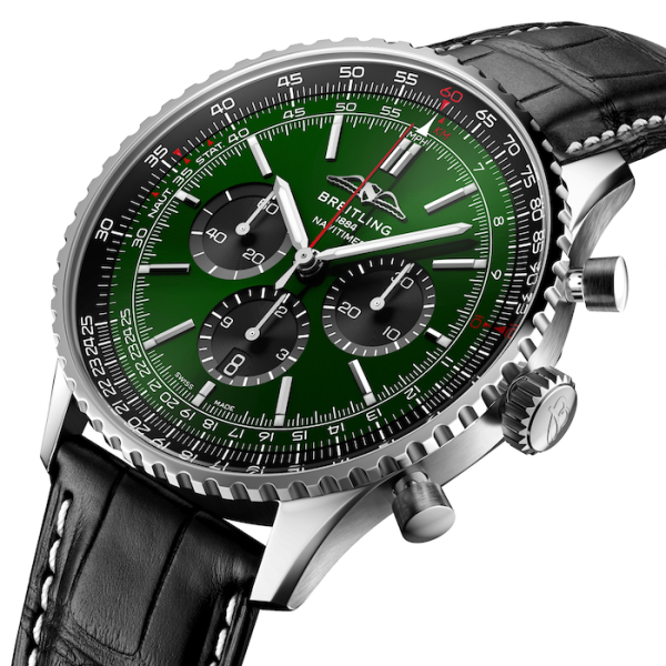 Breitling Navitimer Men Automatic Green Alligator Watch AB0137241L1P1 - Bestter Watches