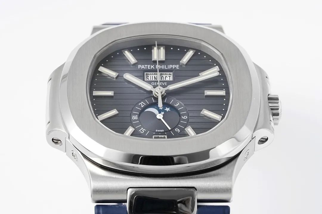 Patek Philippe Blue Nautilus Rubber Strap Watch - Bestter Watches
