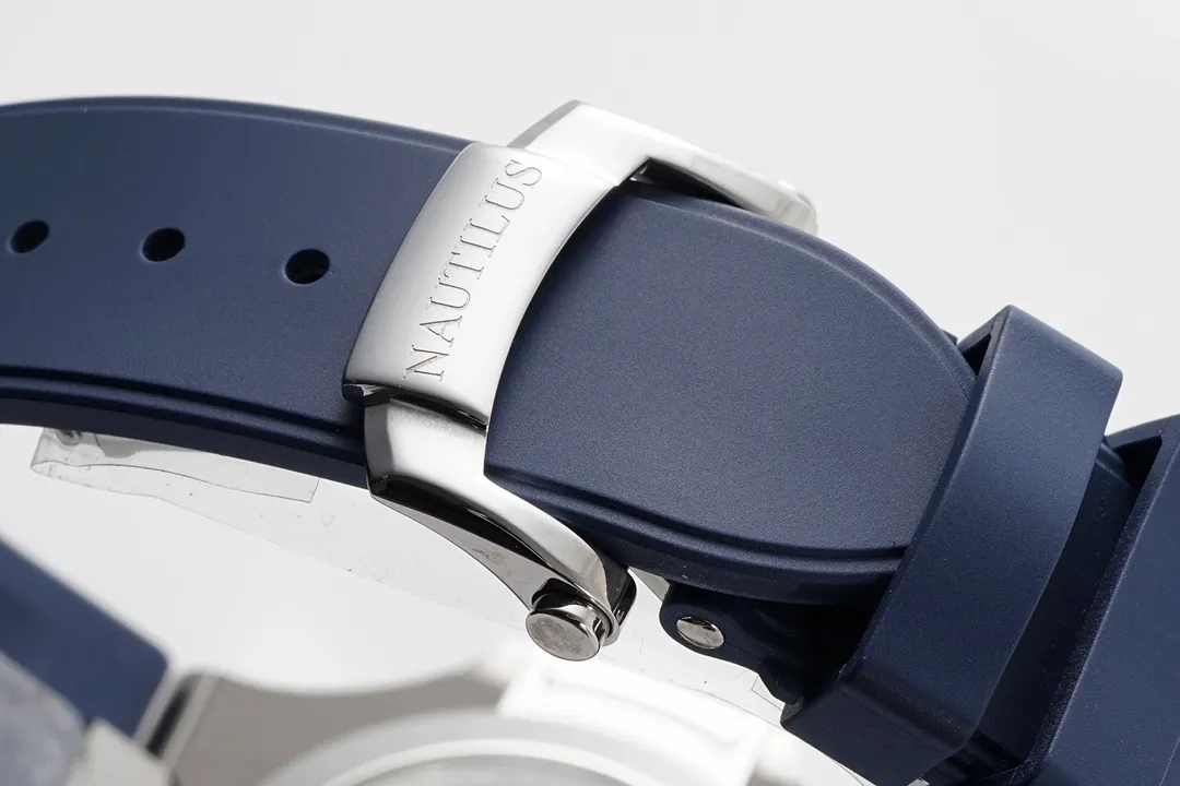 Patek Philippe Blue Nautilus Rubber Strap Watch - Bestter Watches