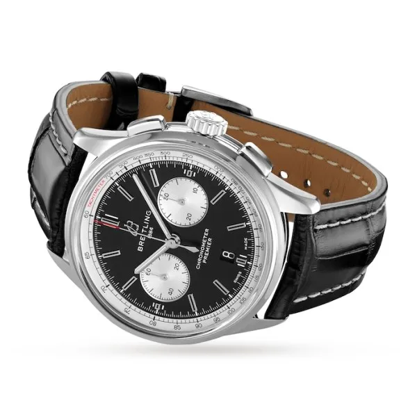 Breitling Premier Men Automatic Black Alligator Watch AB0118371B1P1 - Bestter Watches