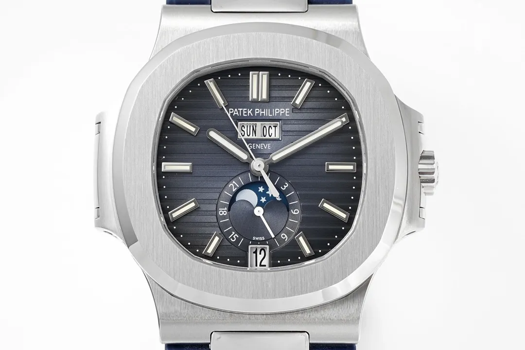 Patek Philippe Blue Nautilus Rubber Strap Watch - Bestter Watches