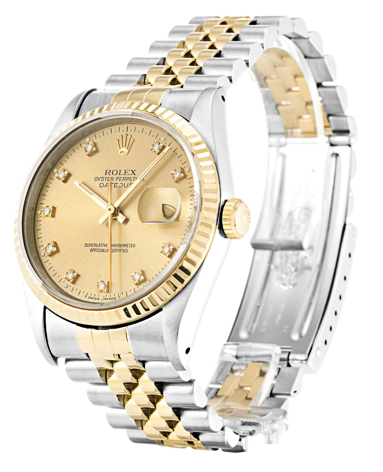 Rolex Datejust 36mm Champagne Diamonds Dial 16233 - Bestter Watches