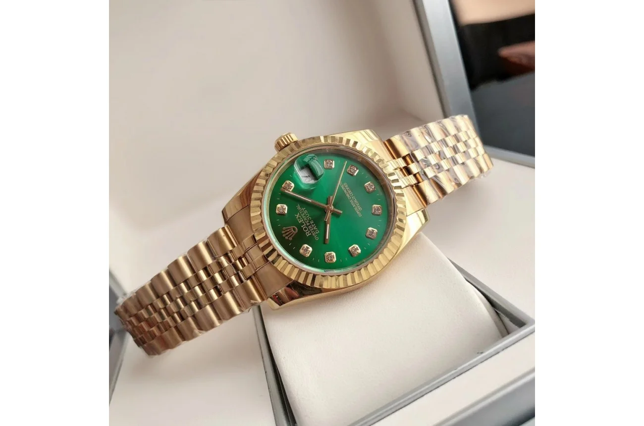 Couple Watches Rolex Datejust 36/28mm RG/RG Jub Green/Dial - Bestter Watches