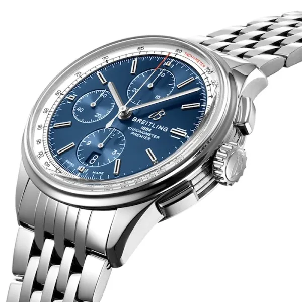 Breitling Premier Men Automatic Blue Stainless Steel Watch A13315351C1A1 - Bestter Watches