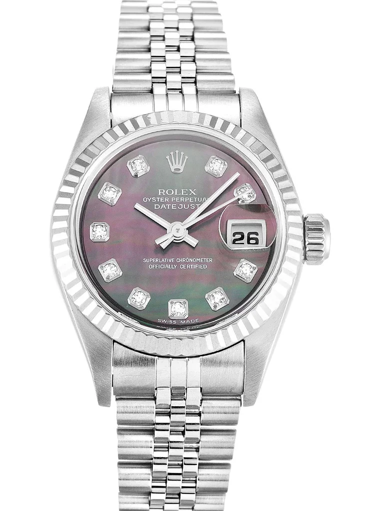 Rolex Lady-Datejust 26mm Mother of Pearl   Black Dial 79174 - Bestter Watches