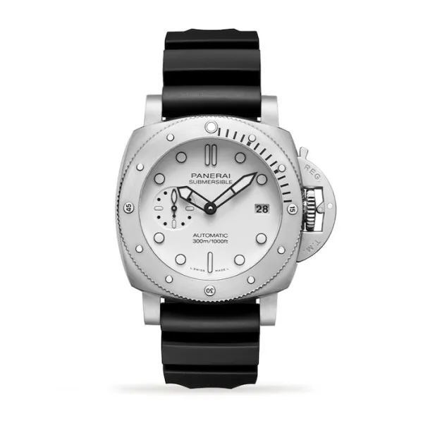 Panerai Submersible Men Automatic White Rubber Watch PAM01223 - Bestter Watches