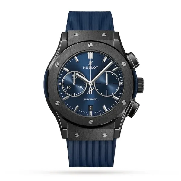 Hublot Classic Fusion Men Automatic Blue Rubber Watch 521.CM.7170.RX - Bestter Watches