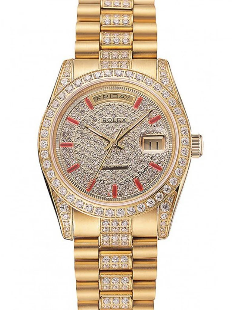 Superclone Rolex Day-Date 37mm Gold Dial 1453960 - Bestter Watches