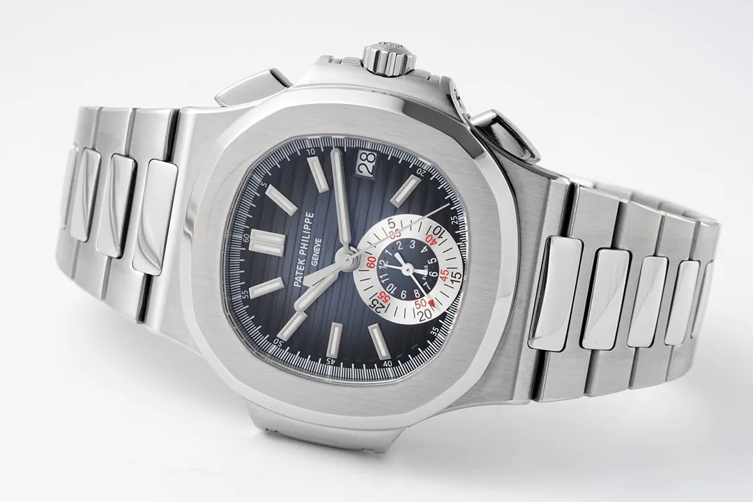 Patek Philippe 5980 Silver Chronograph Watch - Bestter Watches