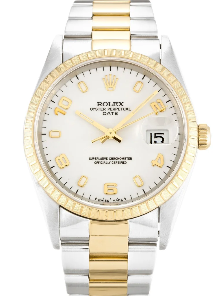 Rolex Oyster Perpetual Date 34mm White Dial 15223 - Bestter Watches