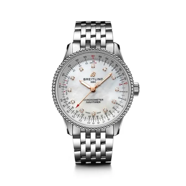 Breitling Navitimer Women Automatic Mother of Pearl Stainless Steel Watch A17395211A1A1 - Bestter Watches