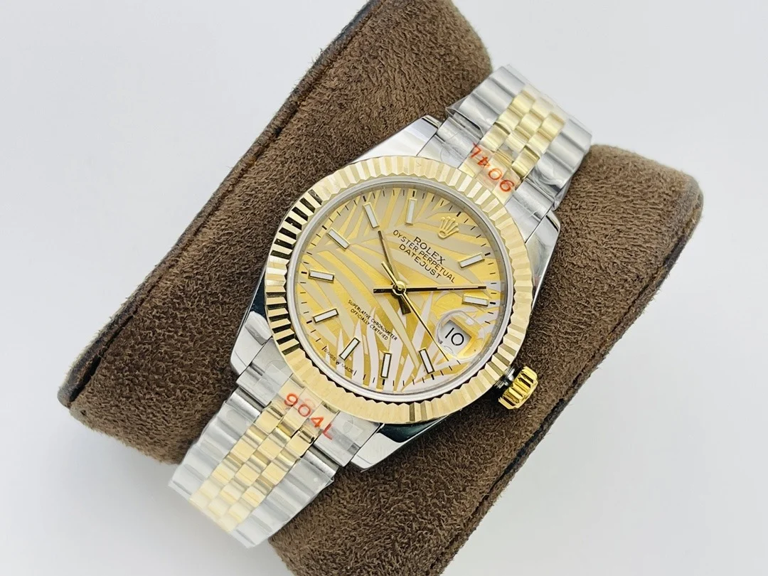 Rolex Datejust 36mm Gold Palm Motif Dial 126233 - Bestter Watches