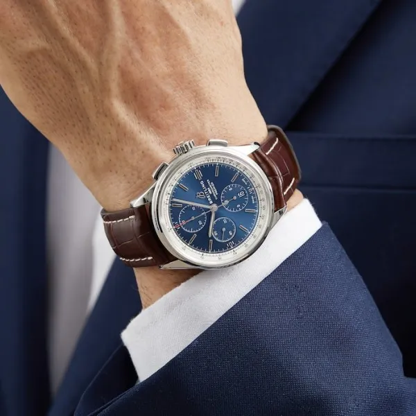 Breitling Premier Men Automatic Blue Crocodile Watch A13315351C1P1 - Bestter Watches