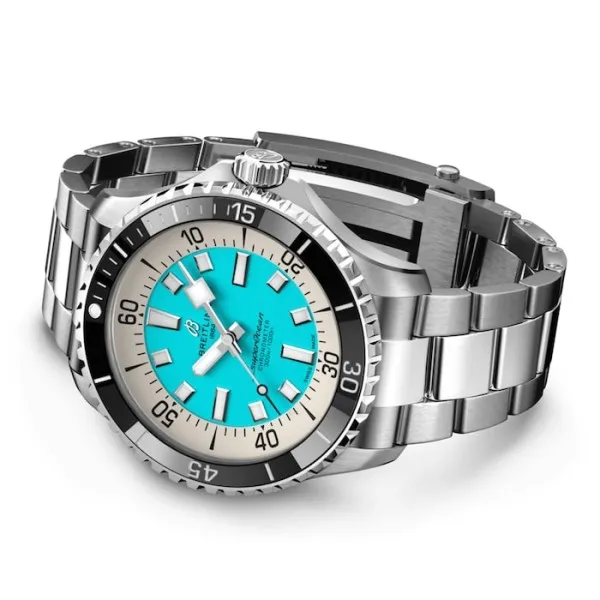 Breitling Superocean Men Automatic Turquoise Stainless Steel Watch A17376211L2A1 - Bestter Watches