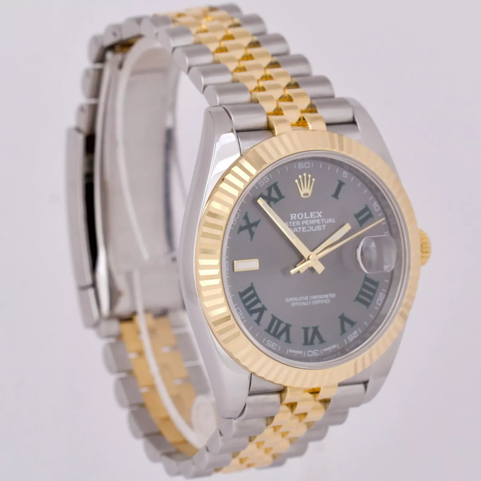 Superclone Rolex Datejust 41mm Rhodium Dial 126333  Wimbledon  Flutted / Jubilee - Bestter Watches