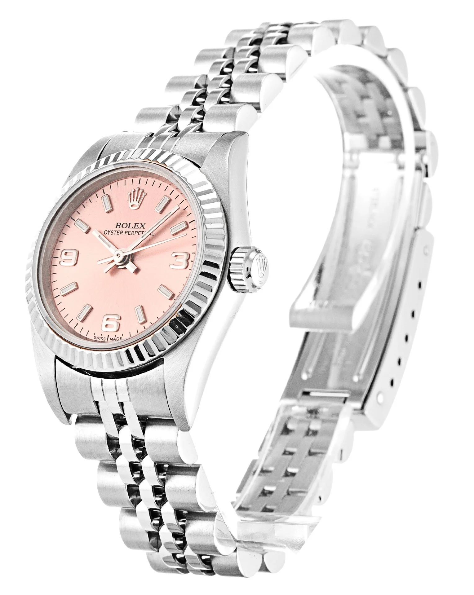 Rolex Oyster Perpetual Lady 26mm Salmon Dial 76094 - Bestter Watches