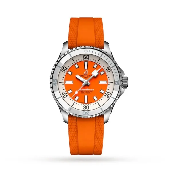 Breitling Superocean Unisex Automatic Orange Rubber Watch A17377211O1S1 - Bestter Watches