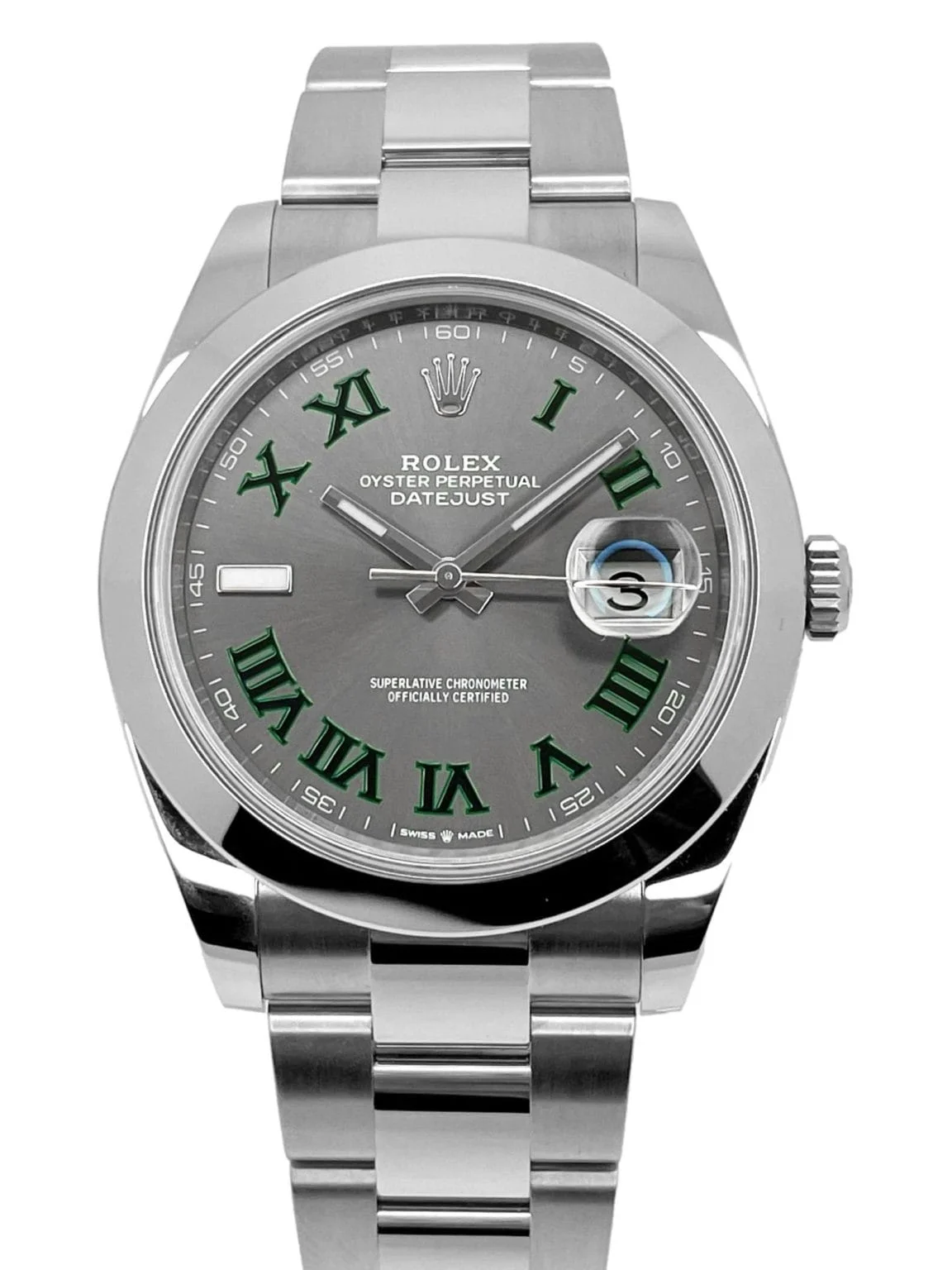 Superclone Rolex Datejust 41mm Rhodium Dial 126300  Wimbledon  Oyster - Bestter Watches