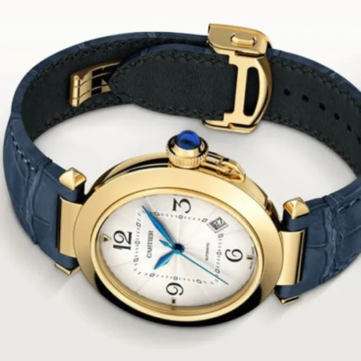 Cartier Pasha de Cartier Men Automatic Silver Alligator Watch WGPA0007 - Bestter Watches