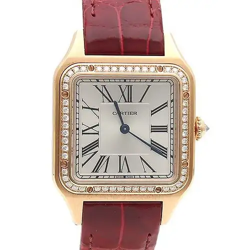 Cartier Santos-Dumont Men Quartz Silver Leather Watch WJSA0016 - Bestter Watches