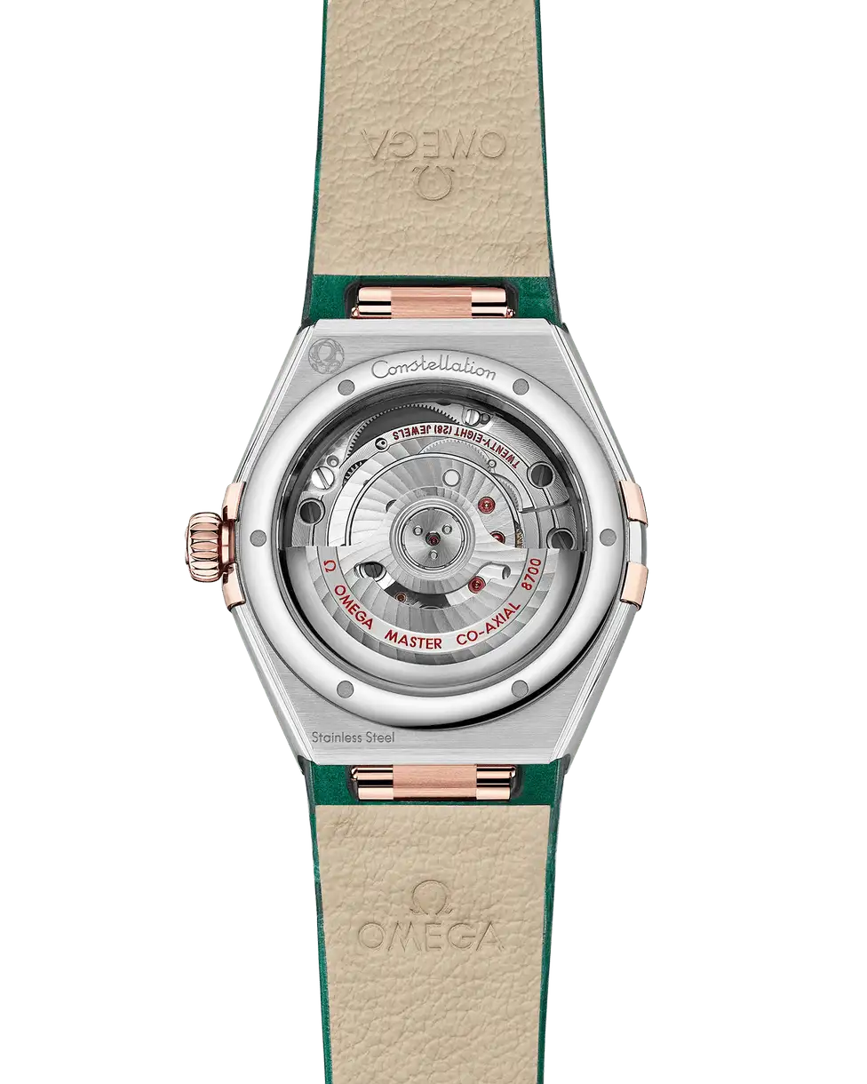 Omega Constellation Women Automatic Green Leather Watch O13128292099001 - Bestter Watches