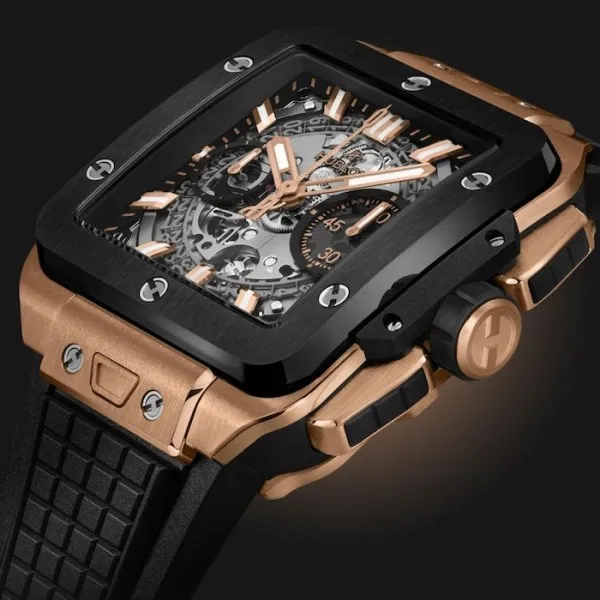 Hublot Square Bang Men Automatic Skeleton Rubber Watch 821.OM.0180.RX - Bestter Watches