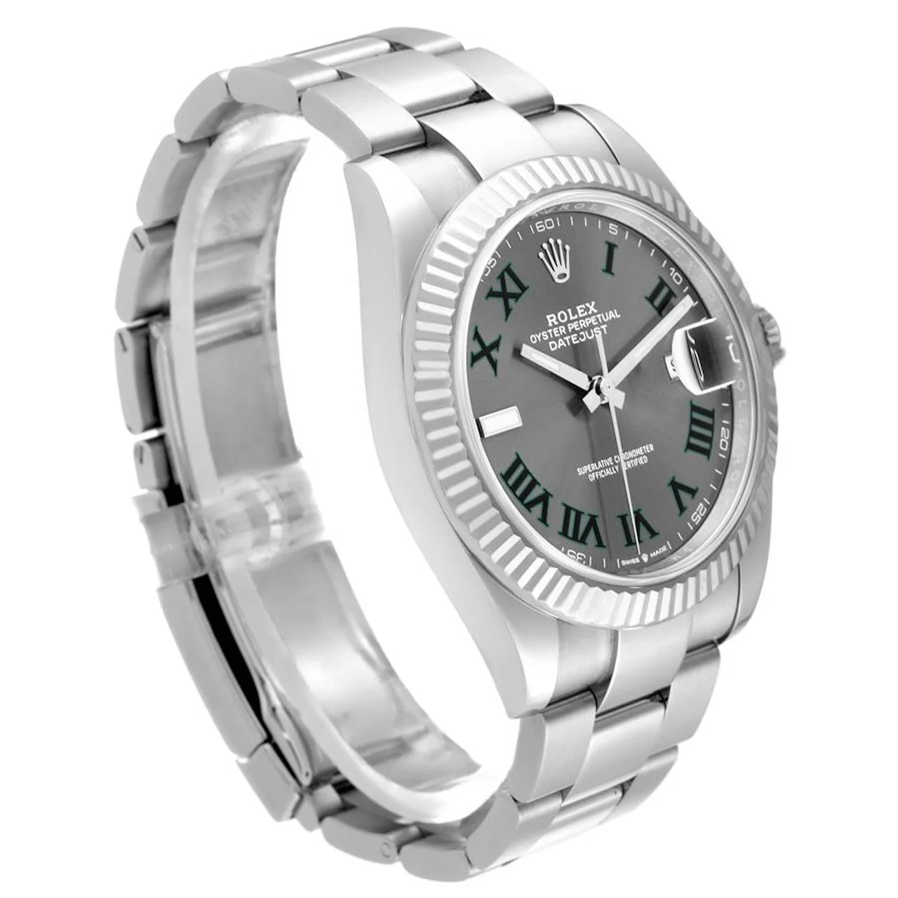 Superclone Rolex Datejust 41mm Rhodium Dial 126334  Wimbledon  Flutted / Oyster - Bestter Watches