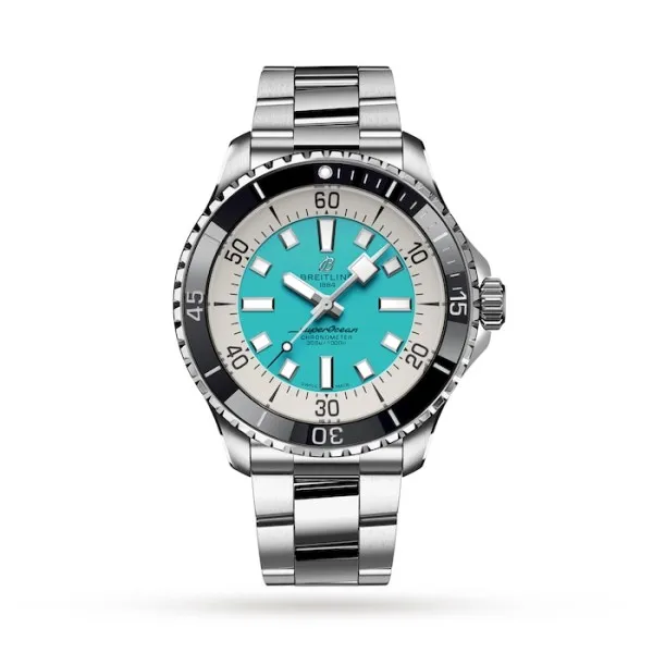 Breitling Superocean Men Automatic Turquoise Stainless Steel Watch A17376211L2A1 - Bestter Watches