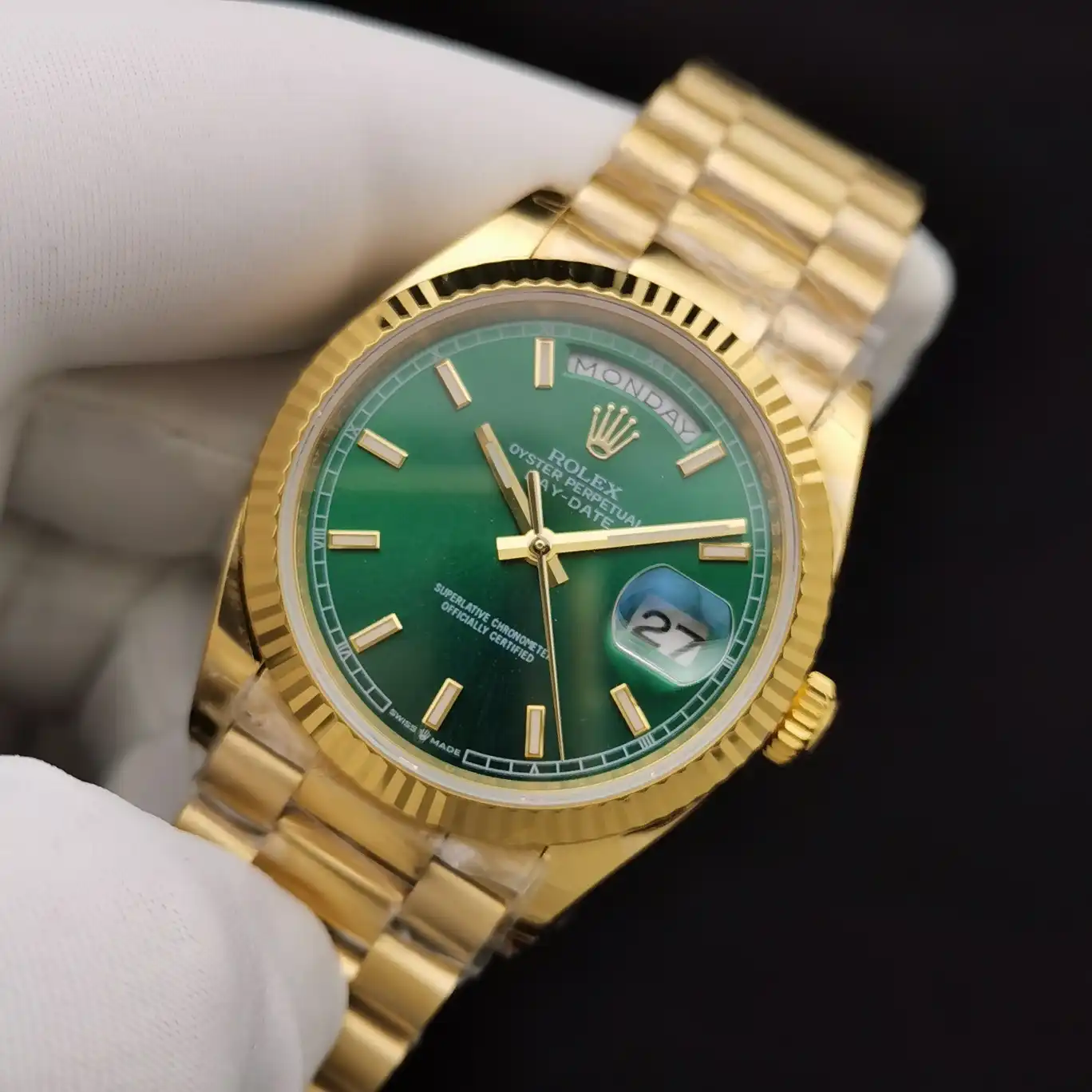 Rolex Day-Date II 36mm Green Dial 128238 - Bestter Watches
