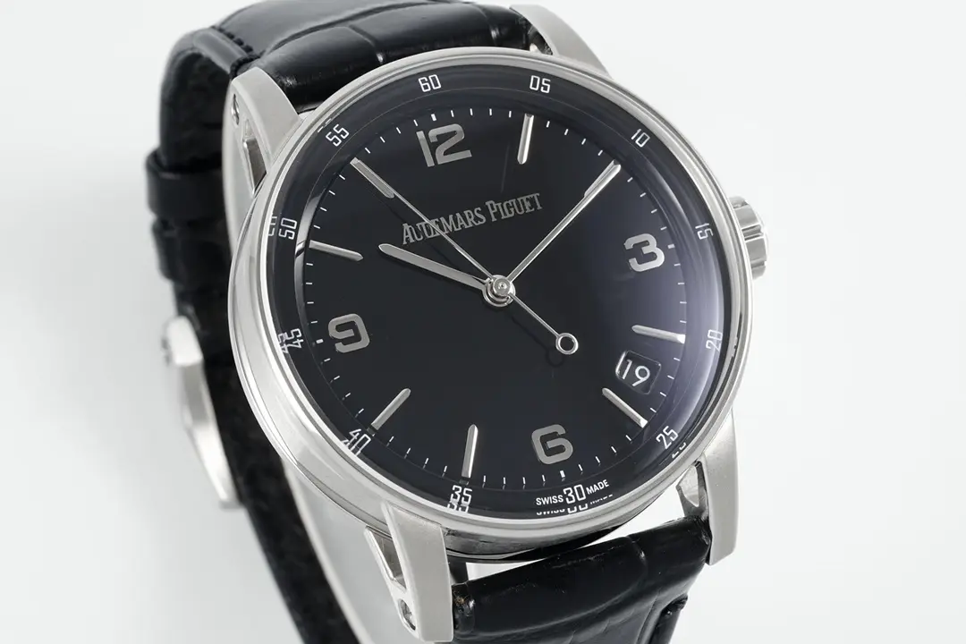 watch Audemars Piguet CODE 11.59 Blue Dial Three-Hand Automatic Watch   41mm Stainless Steel Case with Black Leather Strap - Bestter Watches