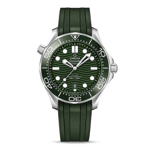 Omega Seamaster Men Automatic Green Rubber Watch O21032422010001 - Bestter Watches