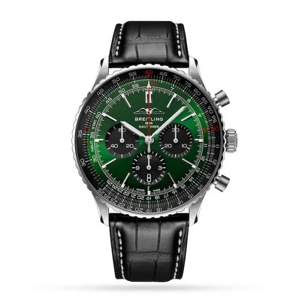 Breitling Navitimer Men Automatic Green Alligator Watch AB0137241L1P1 - Bestter Watches