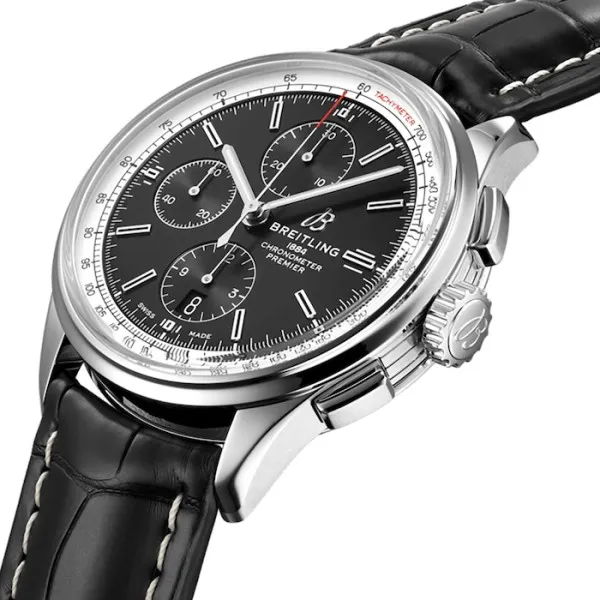 Breitling Premier Men Automatic Black Crocodile Watch A13315351B1P1 - Bestter Watches