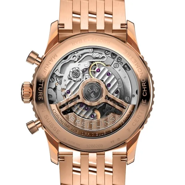 Breitling Navitimer Men Automatic Silver 18ct Rose Gold Watch RB0139211G1R1 - Bestter Watches