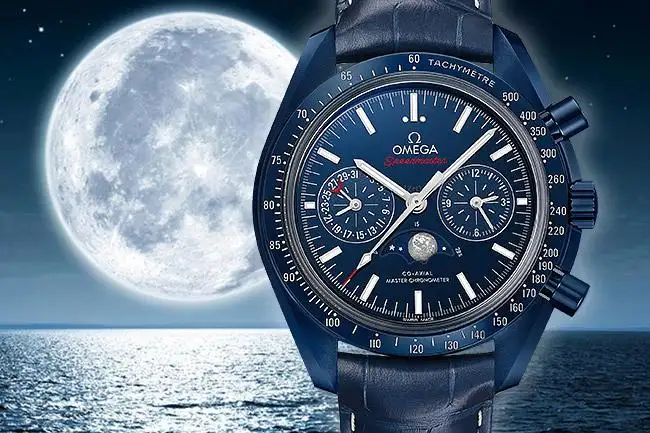 Omega Speedmaster Men Automatic Blue Leather Watch O30493445203001 - Bestter Watches