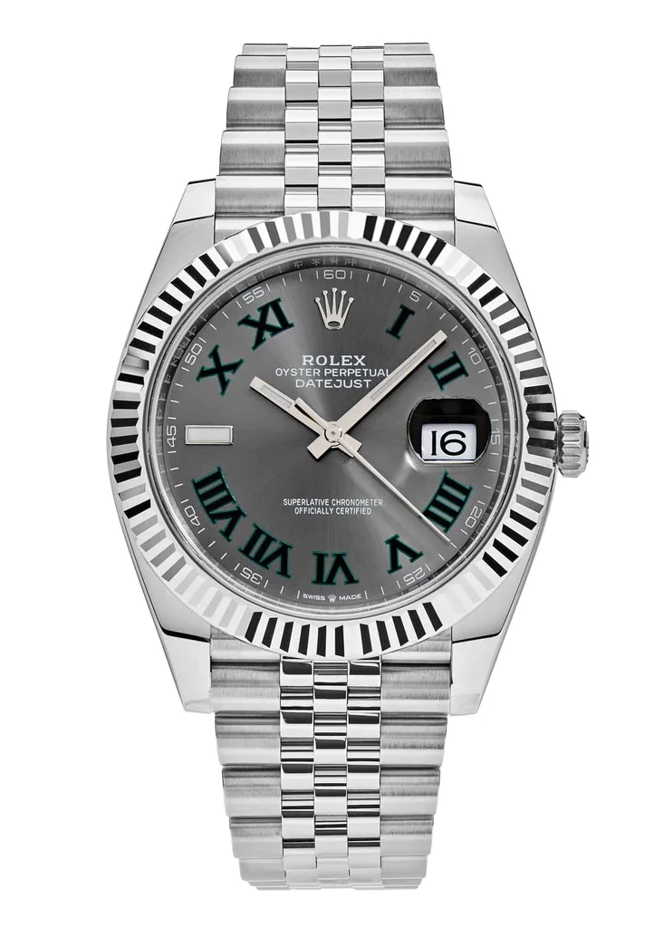 Superclone Rolex Datejust 41mm Rhodium Dial 126334  Wimbledon  Flutted / Jubilee - Bestter Watches