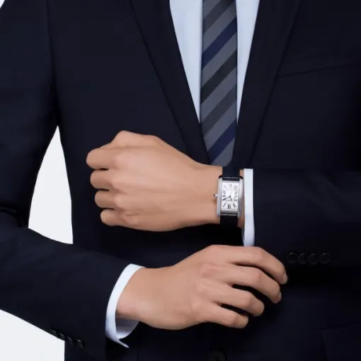 Cartier Tank Américaine Men Automatic Silver Alligator Watch WSTA0018 - Bestter Watches