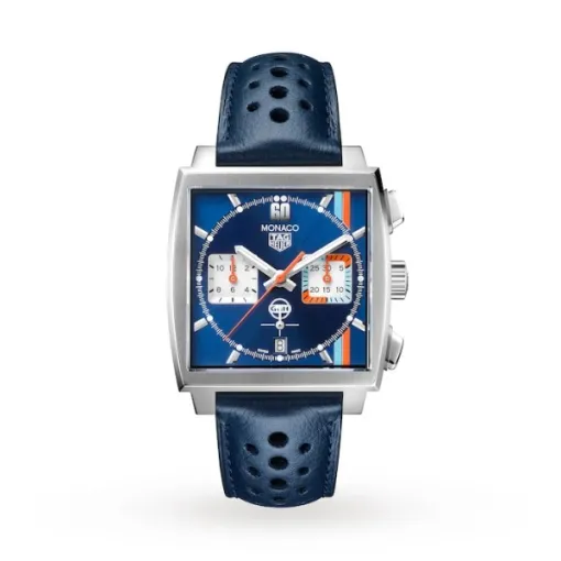 TAG Heuer Monaco Men Automatic Blue Leather Watch CBL2115.FC6494 - Bestter Watches